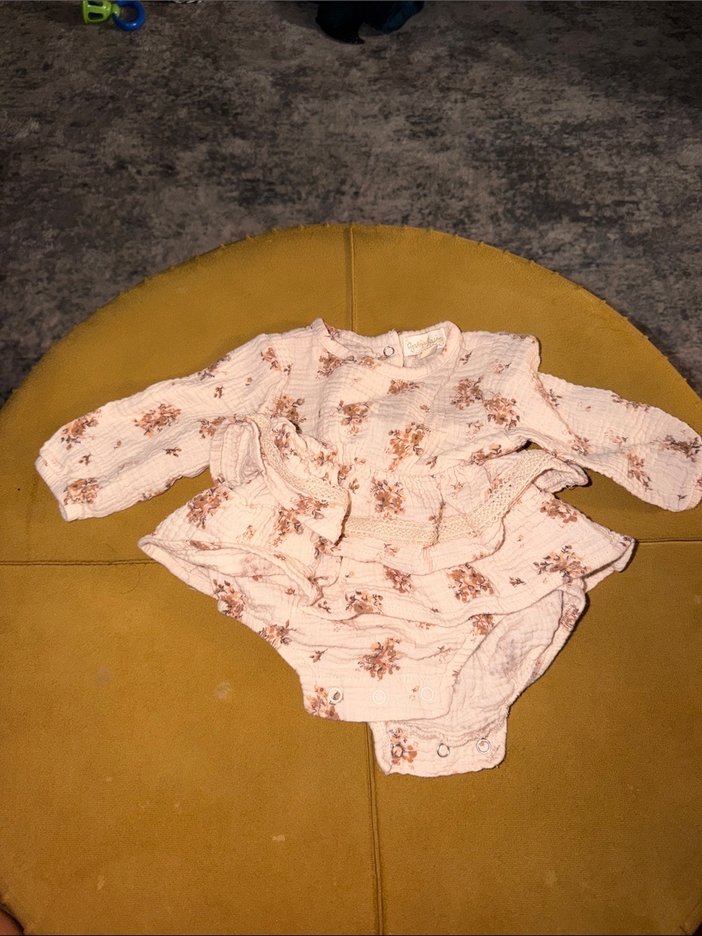 Soft Floral Ruffled Baby One-Piece